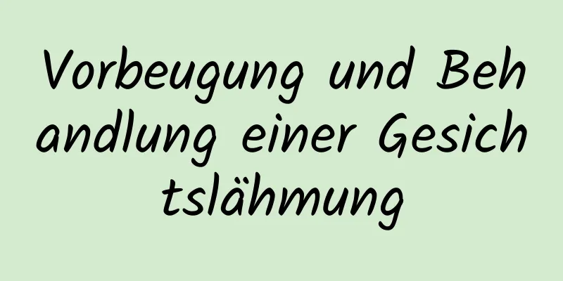 Vorbeugung und Behandlung einer Gesichtslähmung