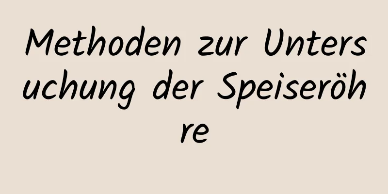 Methoden zur Untersuchung der Speiseröhre