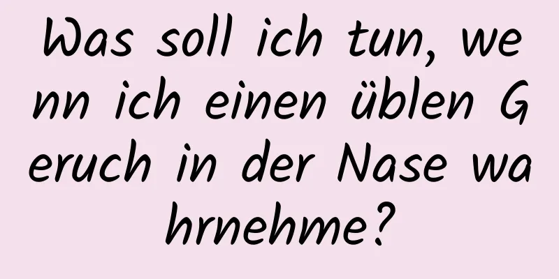 Was soll ich tun, wenn ich einen üblen Geruch in der Nase wahrnehme?