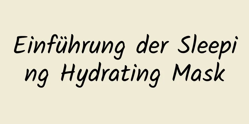 Einführung der Sleeping Hydrating Mask