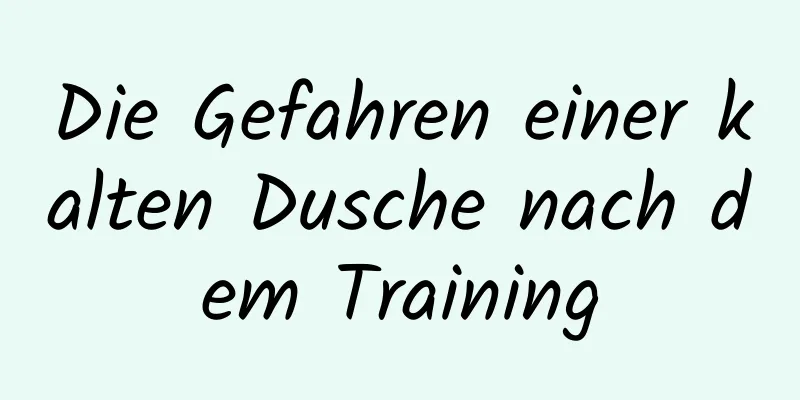 Die Gefahren einer kalten Dusche nach dem Training