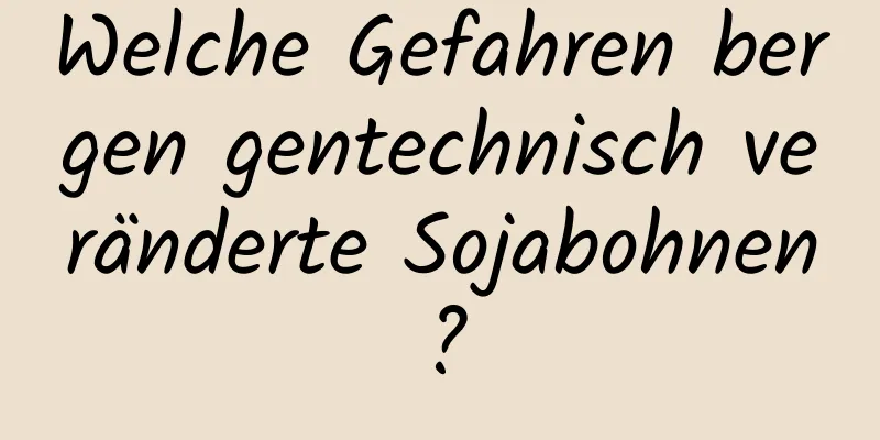 Welche Gefahren bergen gentechnisch veränderte Sojabohnen?