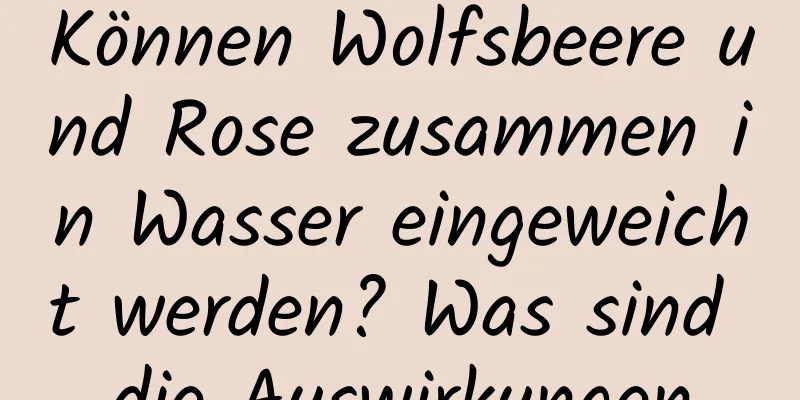 Können Wolfsbeere und Rose zusammen in Wasser eingeweicht werden? Was sind die Auswirkungen