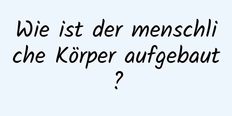 Wie ist der menschliche Körper aufgebaut?
