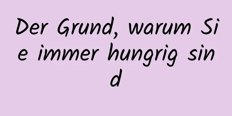 Der Grund, warum Sie immer hungrig sind