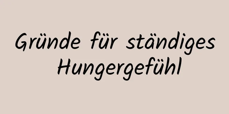 Gründe für ständiges Hungergefühl