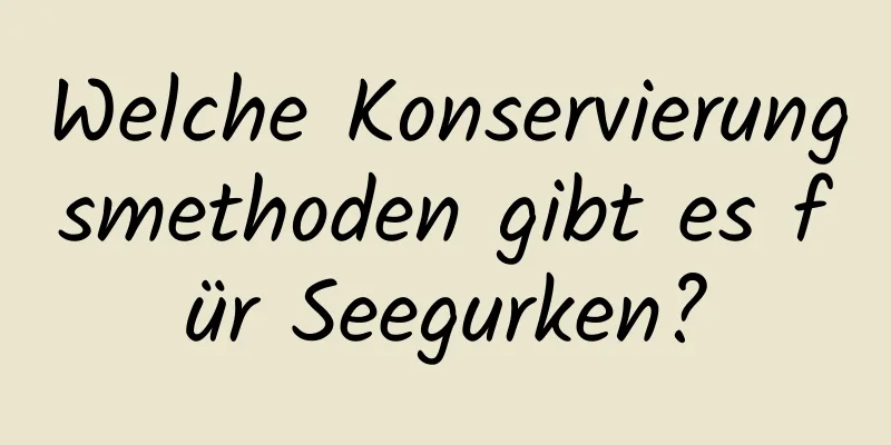 Welche Konservierungsmethoden gibt es für Seegurken?