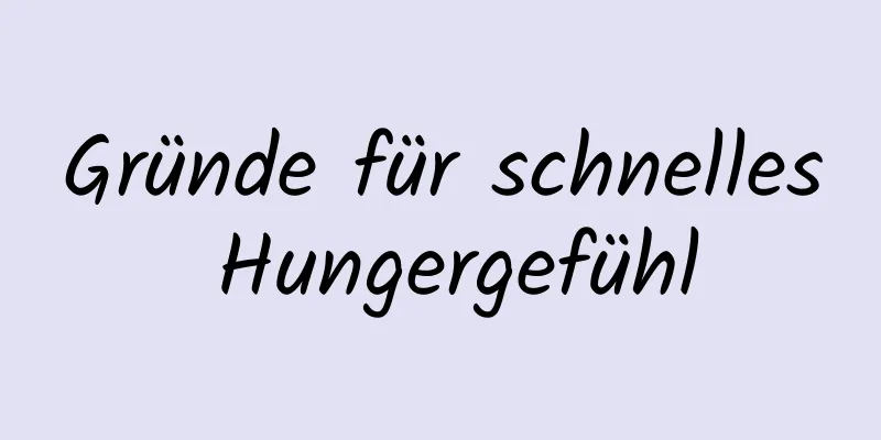 Gründe für schnelles Hungergefühl