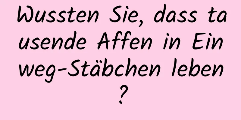 Wussten Sie, dass tausende Affen in Einweg-Stäbchen leben?