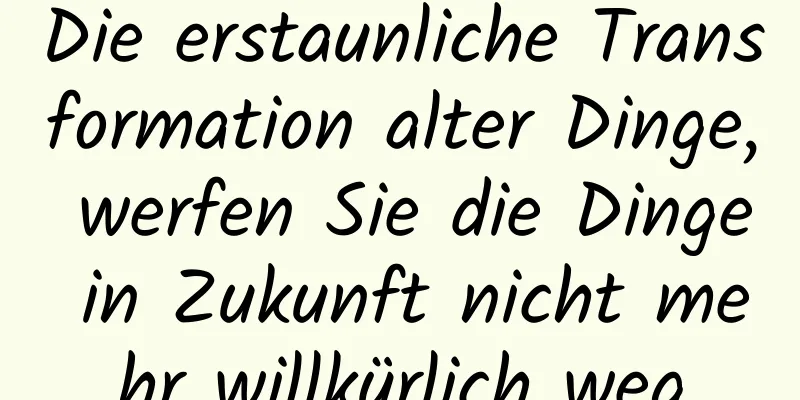 Die erstaunliche Transformation alter Dinge, werfen Sie die Dinge in Zukunft nicht mehr willkürlich weg