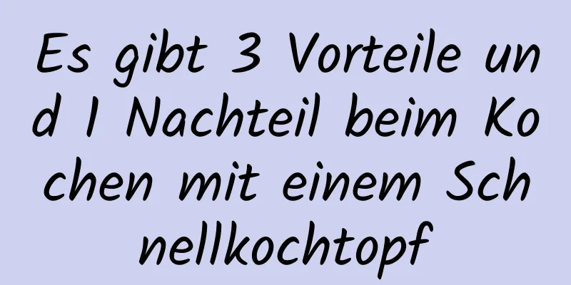 Es gibt 3 Vorteile und 1 Nachteil beim Kochen mit einem Schnellkochtopf