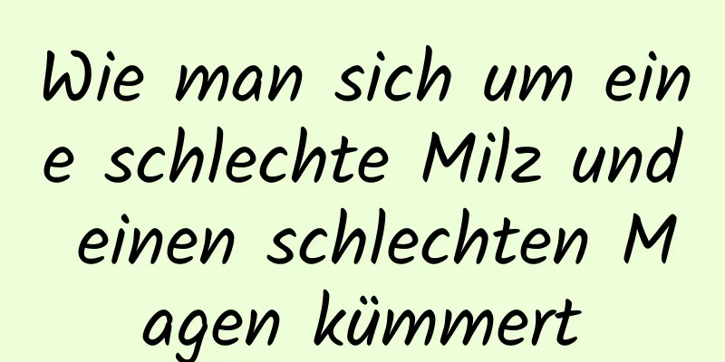 Wie man sich um eine schlechte Milz und einen schlechten Magen kümmert