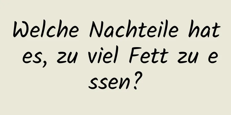 Welche Nachteile hat es, zu viel Fett zu essen?