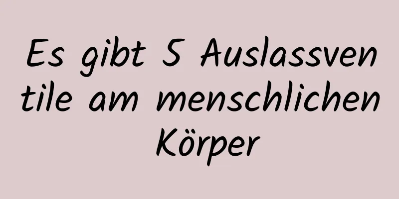 Es gibt 5 Auslassventile am menschlichen Körper