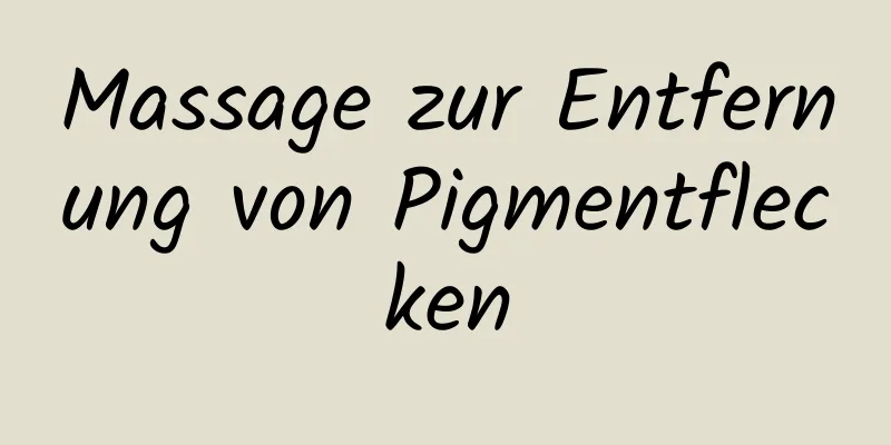 Massage zur Entfernung von Pigmentflecken