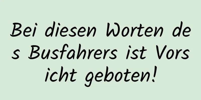 Bei diesen Worten des Busfahrers ist Vorsicht geboten!