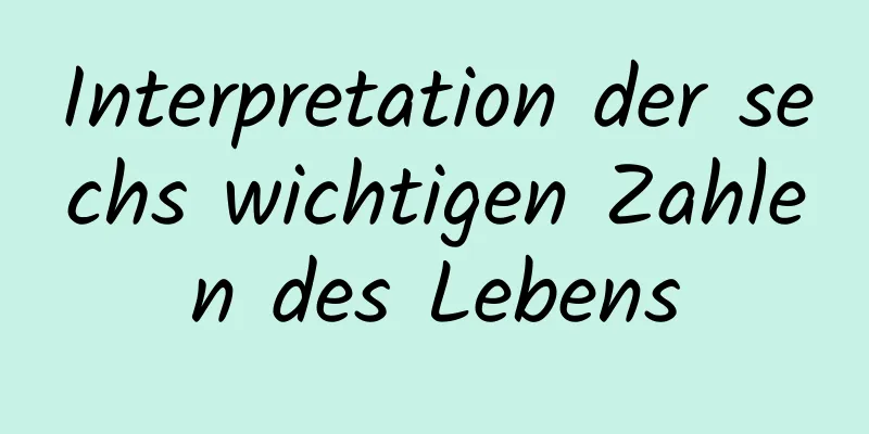 Interpretation der sechs wichtigen Zahlen des Lebens