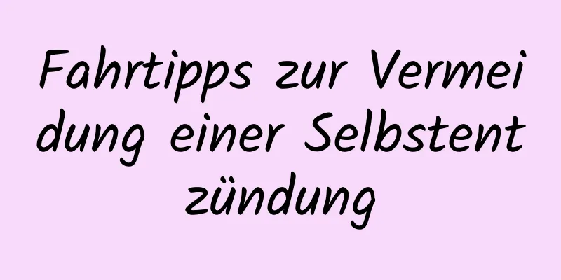 Fahrtipps zur Vermeidung einer Selbstentzündung