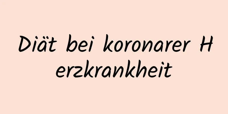 Diät bei koronarer Herzkrankheit