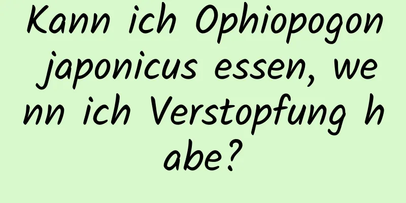 Kann ich Ophiopogon japonicus essen, wenn ich Verstopfung habe?