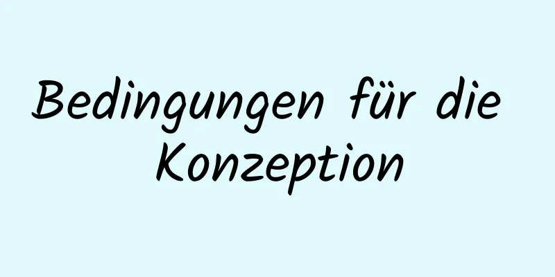 Bedingungen für die Konzeption