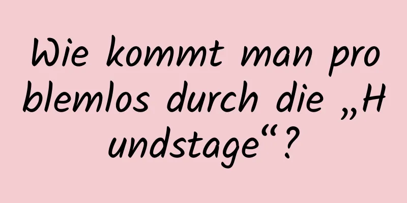 Wie kommt man problemlos durch die „Hundstage“?