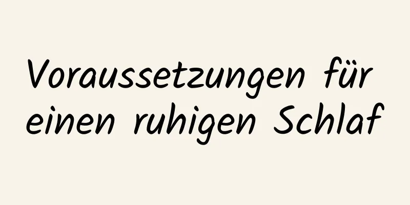 Voraussetzungen für einen ruhigen Schlaf