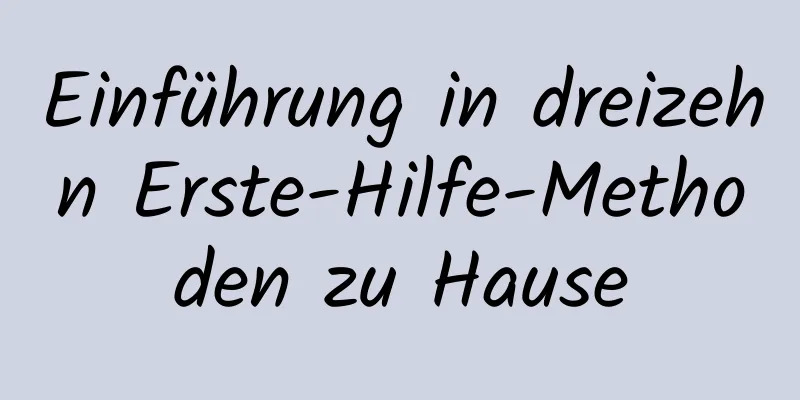 Einführung in dreizehn Erste-Hilfe-Methoden zu Hause