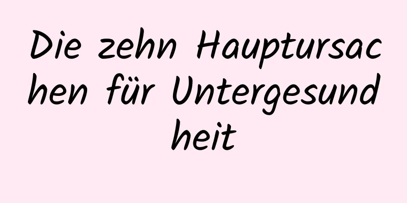 Die zehn Hauptursachen für Untergesundheit