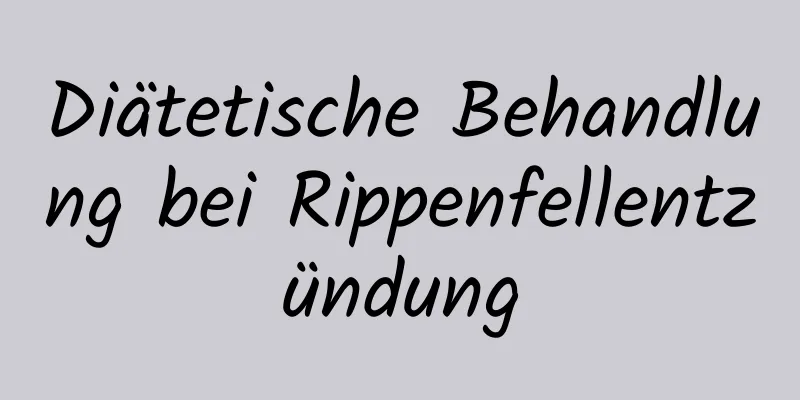 Diätetische Behandlung bei Rippenfellentzündung