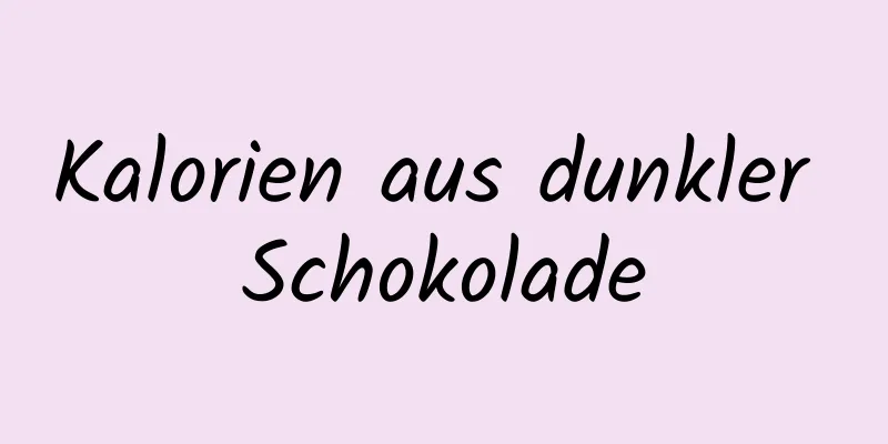 Kalorien aus dunkler Schokolade