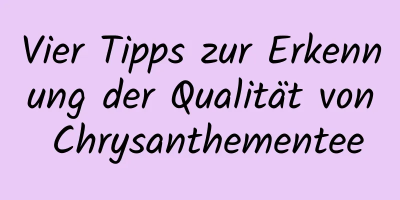 Vier Tipps zur Erkennung der Qualität von Chrysanthementee