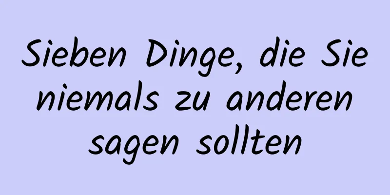 Sieben Dinge, die Sie niemals zu anderen sagen sollten
