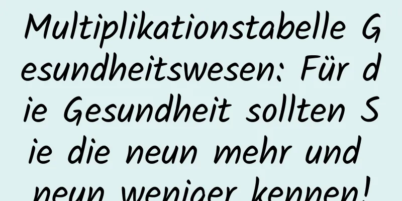 Multiplikationstabelle Gesundheitswesen: Für die Gesundheit sollten Sie die neun mehr und neun weniger kennen!