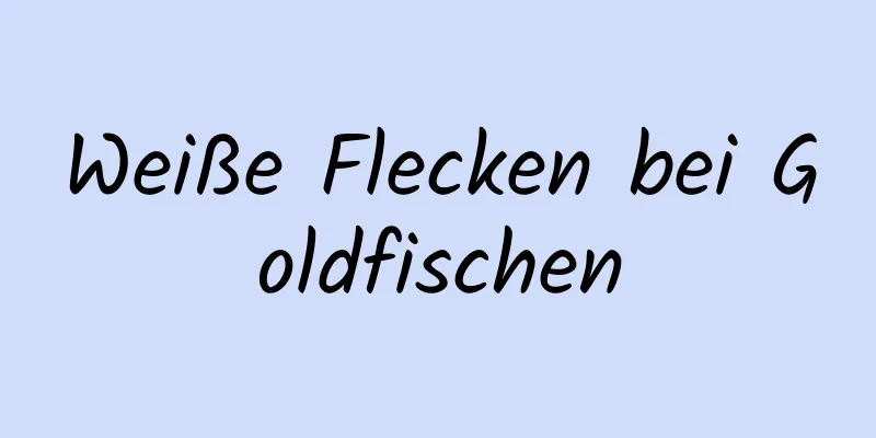 Weiße Flecken bei Goldfischen