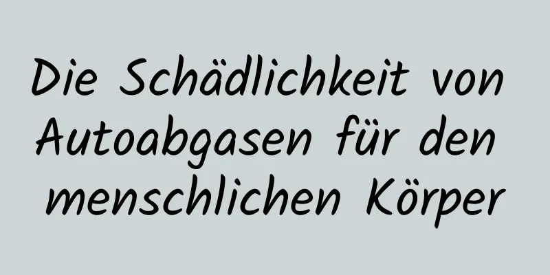 Die Schädlichkeit von Autoabgasen für den menschlichen Körper
