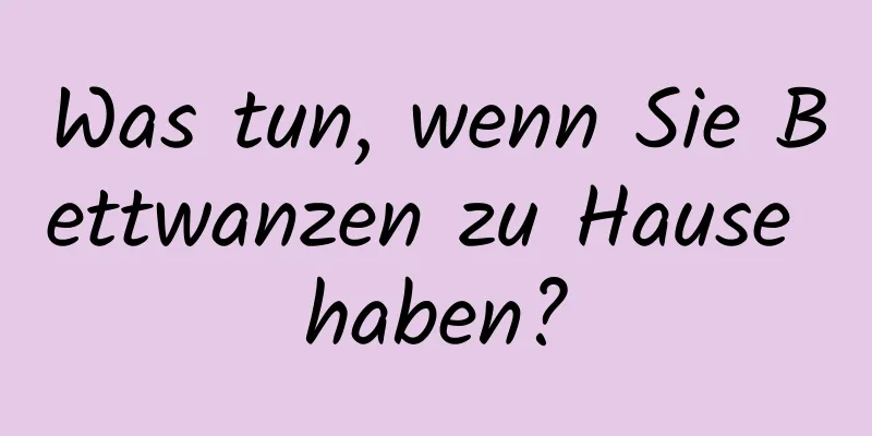 Was tun, wenn Sie Bettwanzen zu Hause haben?
