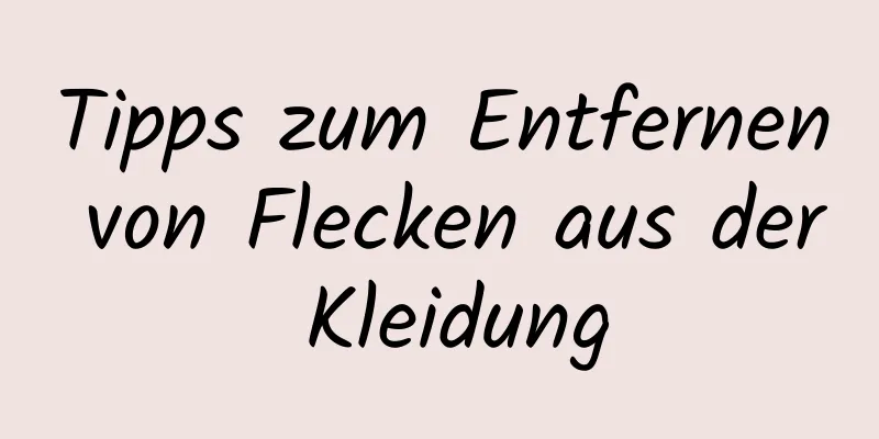 Tipps zum Entfernen von Flecken aus der Kleidung