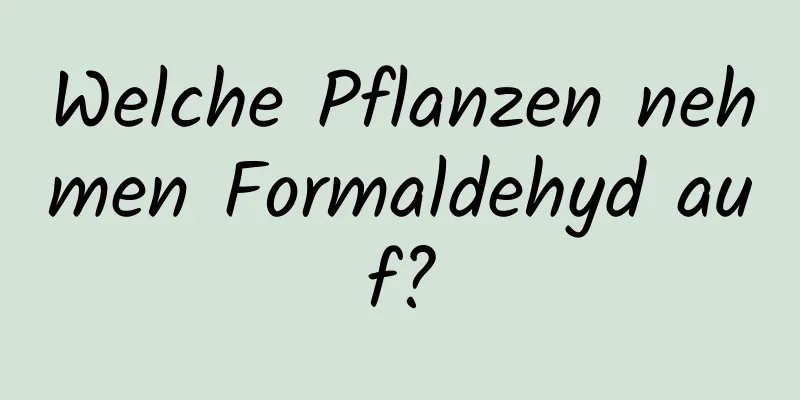 Welche Pflanzen nehmen Formaldehyd auf?