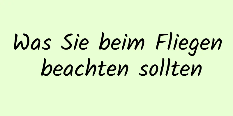 Was Sie beim Fliegen beachten sollten
