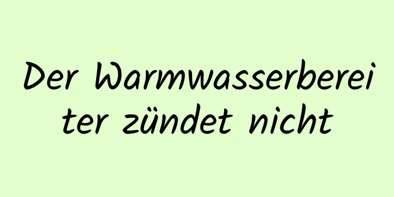 Der Warmwasserbereiter zündet nicht