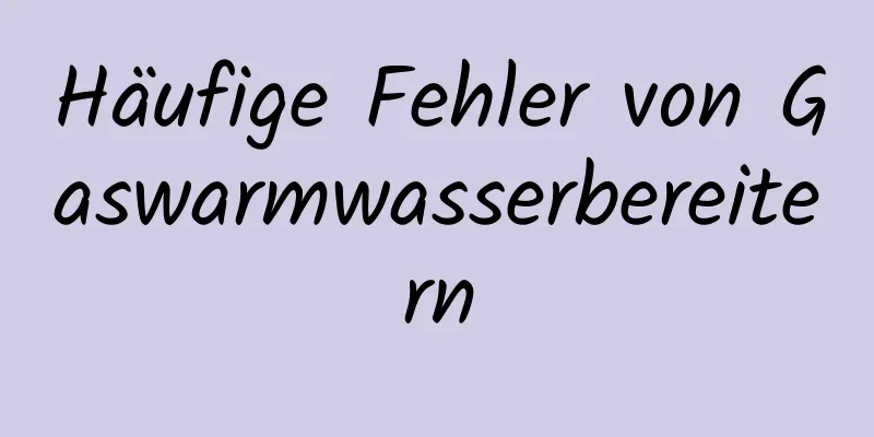 Häufige Fehler von Gaswarmwasserbereitern