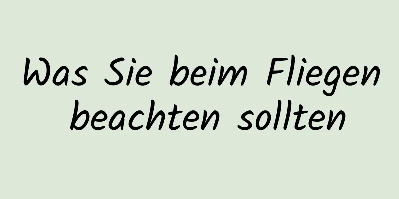 Was Sie beim Fliegen beachten sollten