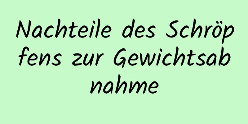 Nachteile des Schröpfens zur Gewichtsabnahme