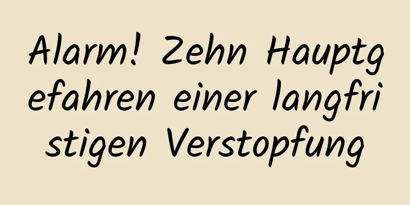 Alarm! Zehn Hauptgefahren einer langfristigen Verstopfung