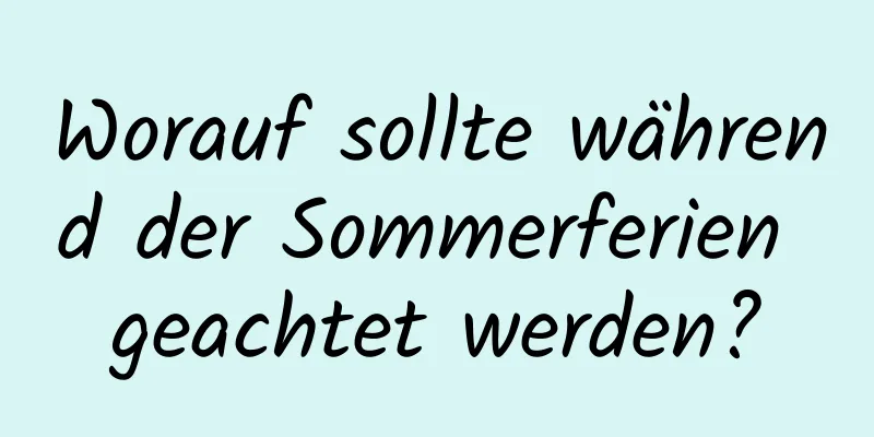 Worauf sollte während der Sommerferien geachtet werden?