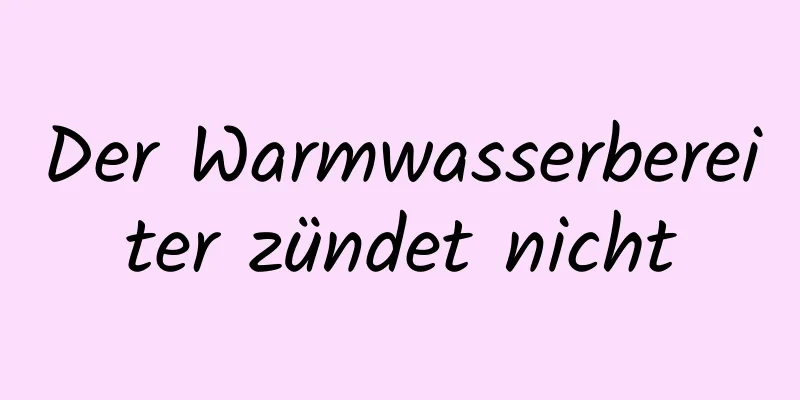 Der Warmwasserbereiter zündet nicht
