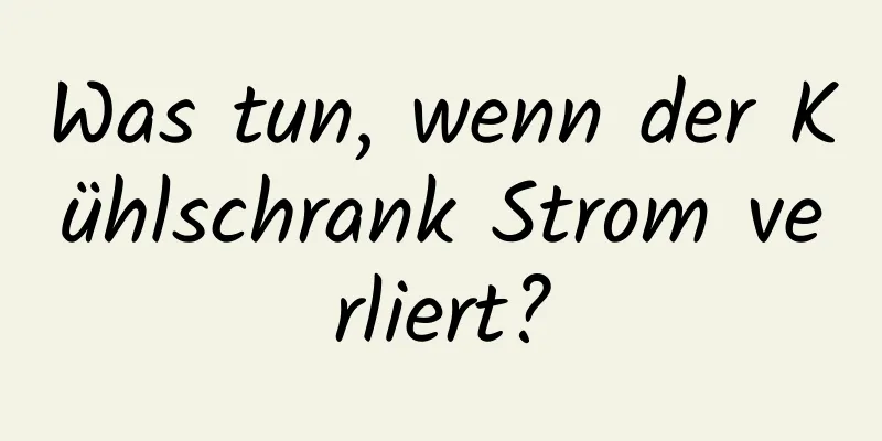 Was tun, wenn der Kühlschrank Strom verliert?