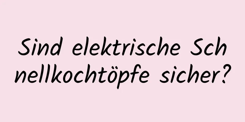 Sind elektrische Schnellkochtöpfe sicher?