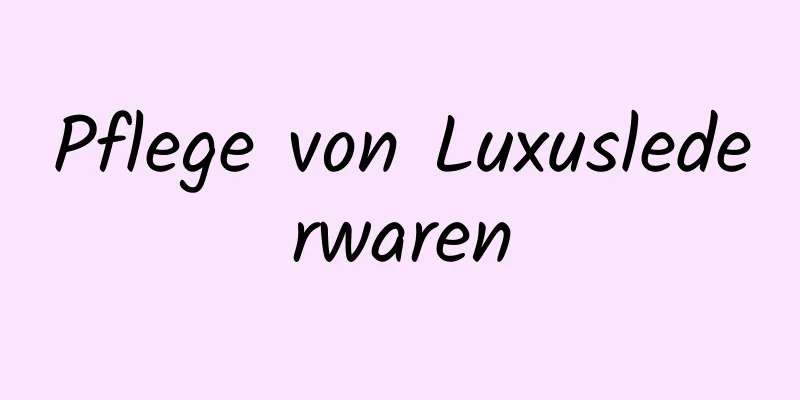 Pflege von Luxuslederwaren